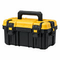 Mallette de rangement 45 x 30 x 25 cm en plastique noir et jaune avec poignée rigide