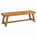 Banc de jardin 180 x 35 x 45 cm en bois marron à lattes style naturel