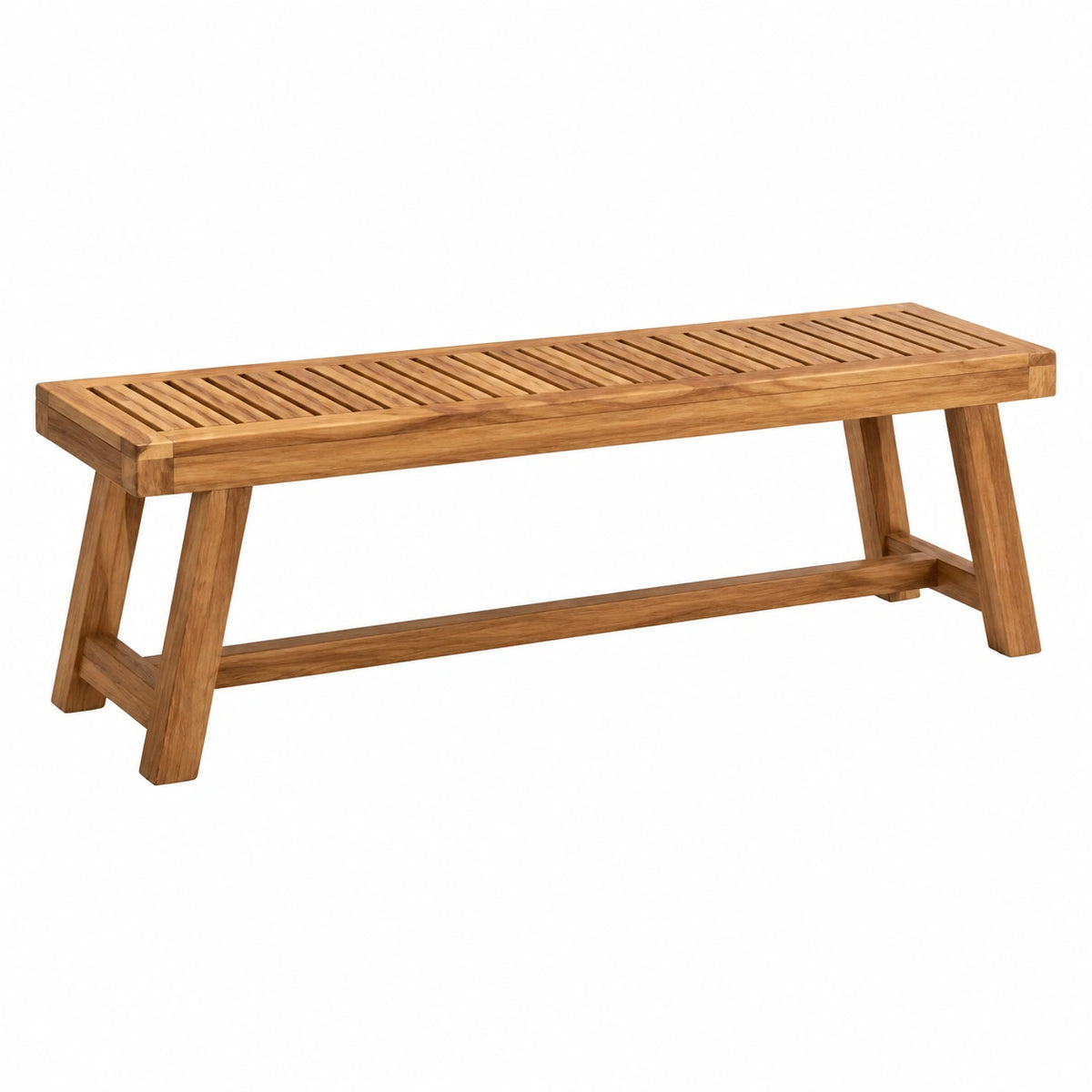 Banc de jardin 180 x 35 x 45 cm en bois marron à lattes style naturel
