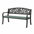 Banc de jardin 122 cm en métal noir à deux places style classique
